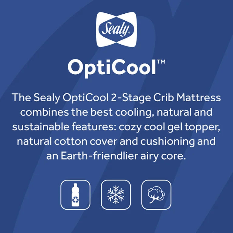 Sealy Cozy Cool Hybrid 2-Stage Coil and Gel Baby Crib and Toddler Bed  Mattress
