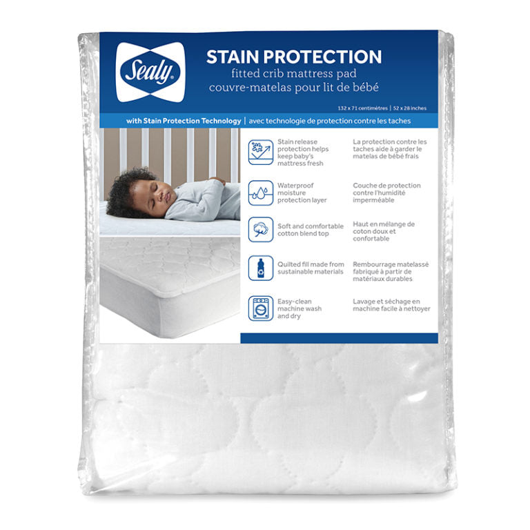 Sealy® Stain Protection & Waterproof Fitted Crib & Toddler Mattress Pa