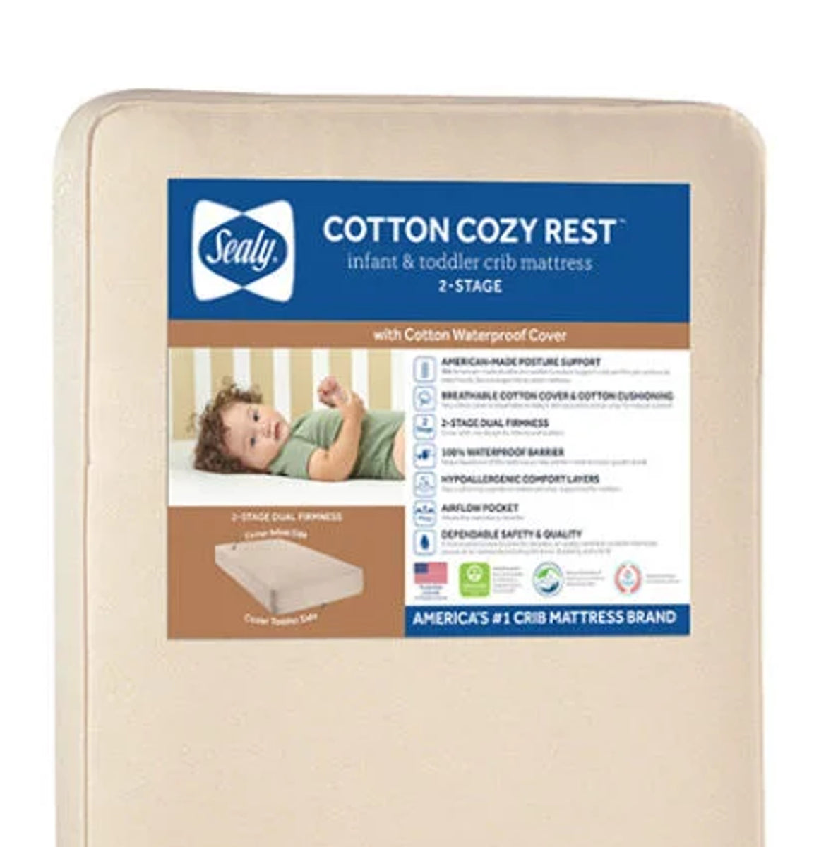 Sealy 2 in 1 natural rest crib mattress online