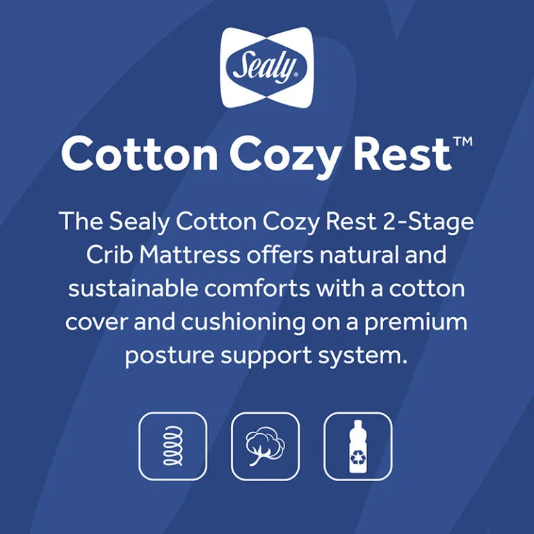 Sealy Cotton Cozy Rest Crib Mattress and Toddler Mattress