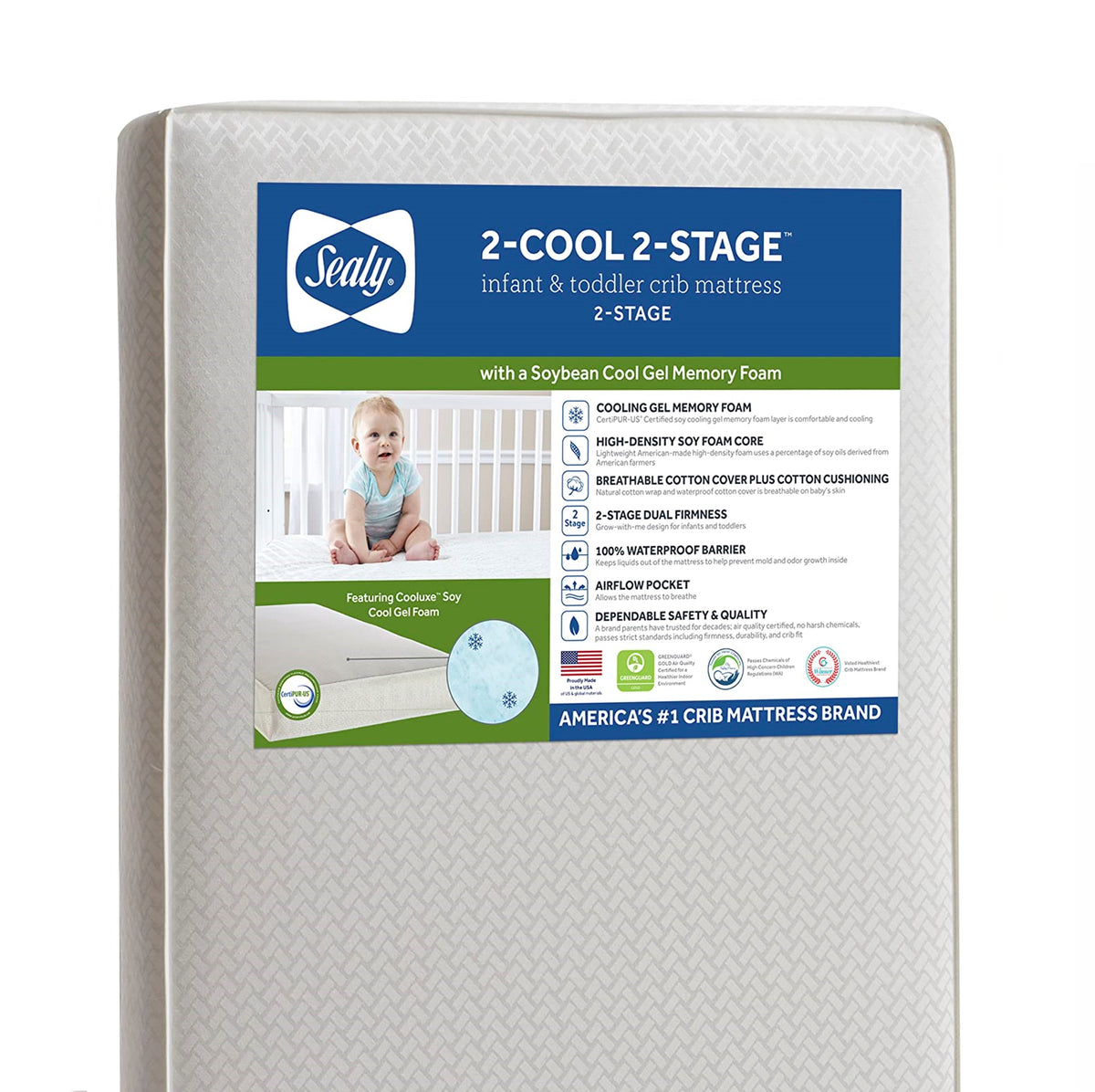 Sealy® Select 2Cool 2Stage™ Cool Gel Baby & Toddler Crib Mattress